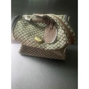 Vintage Diane Von Furstenberg DVF Brown Duffle Weekender Bag Makeup 14” Long